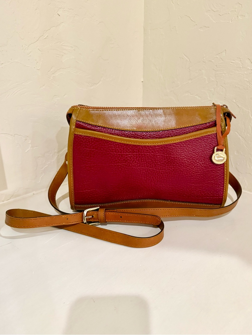 Vintage 1980’s Dooney & Bourke Burgundy Leather Military Purse